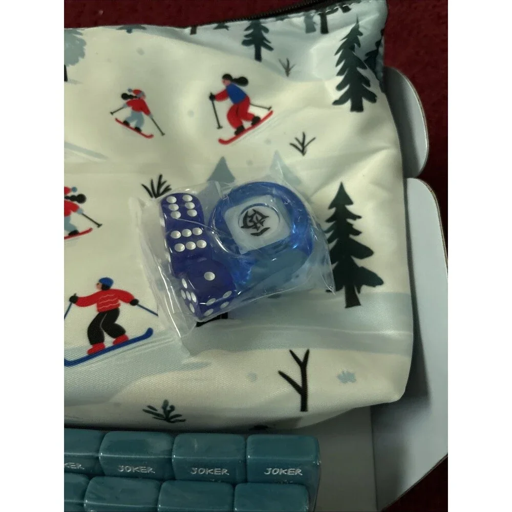 American Mahjong Tile Set with Carrying Bag and Accessories, 160 Acrylic Engrave